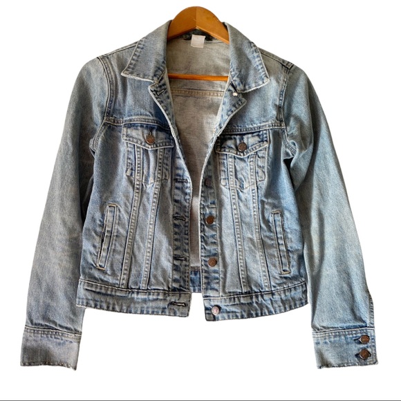 J. Crew Denim Light Wash Trucker Jean Jacket Size Small 100% Cotton